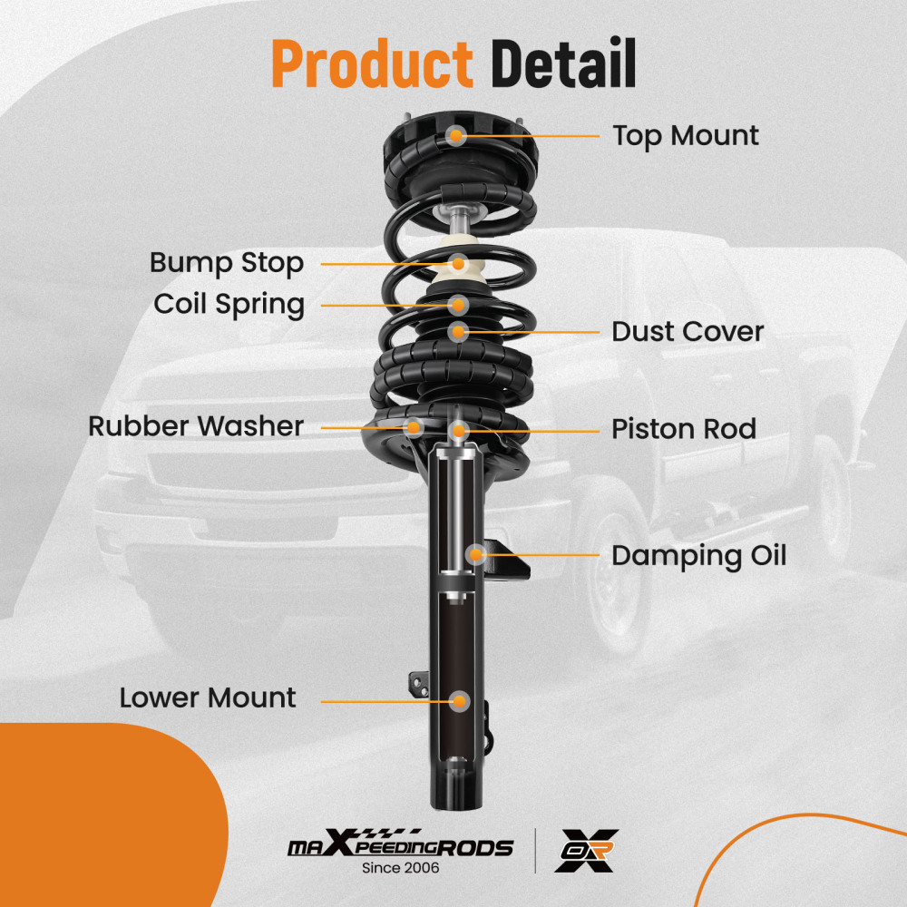 Quick Complete Rear Strut w/ Coil Spring compatible for Ford Taurus 1994-2007 Sedan