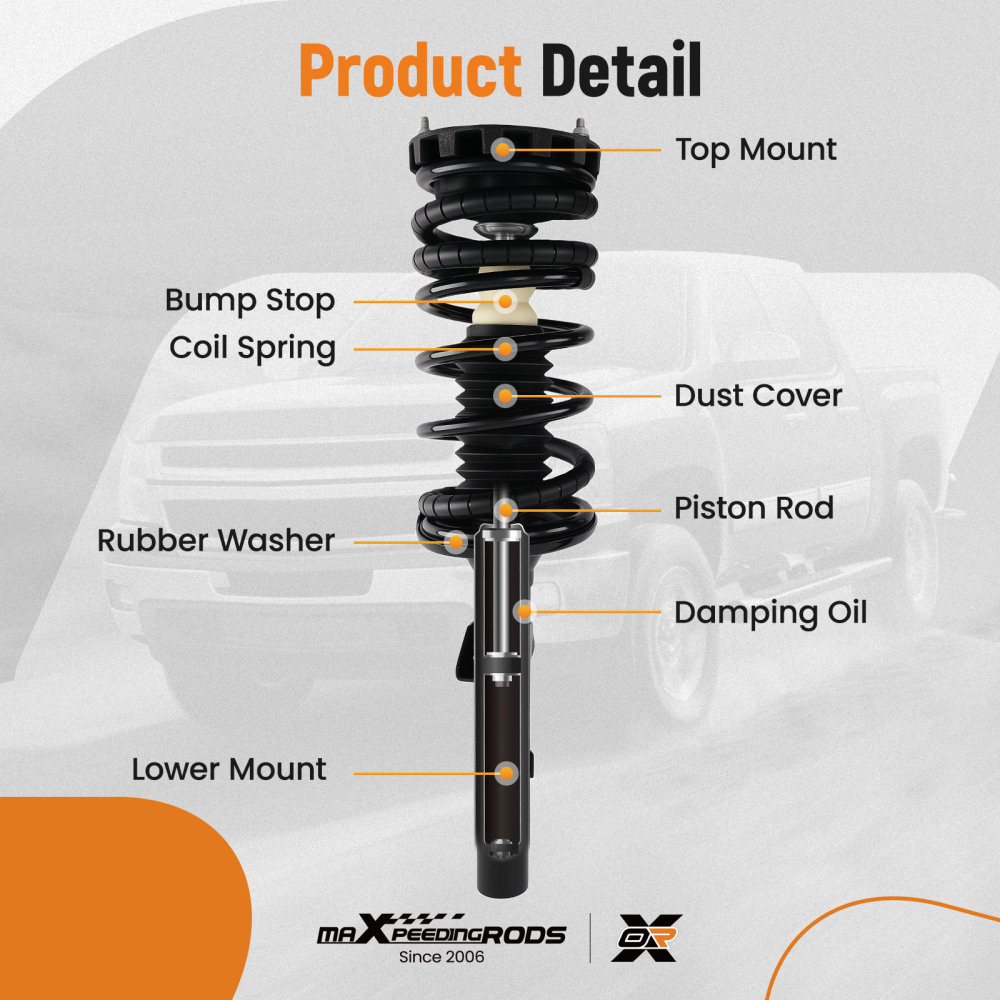 4X Suspension Rear Front Struts Assembly compatible for Mercury Sable 1996-2005 3.0L