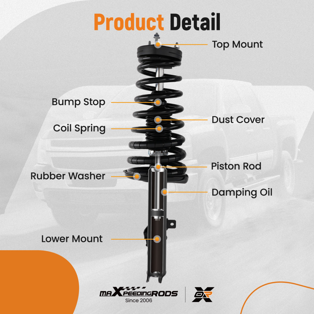 maXpeedingrods 4Pcs Rear Complete Struts & Sway Bar Links for Toyota Camry 2002-2003