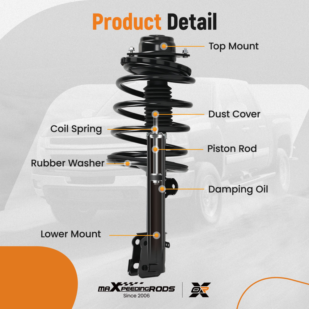 FrontRear Complete StrutsCoil Springs compatible for Chrysler Grand Voyager 2000