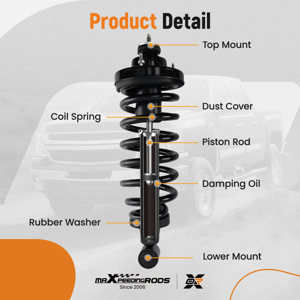 2PCS Rear Suspension Shock Strut compatible for FORD EXPLORER compatible for MERCURY MOUNTAINEER 06-10