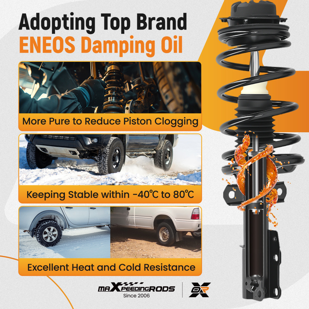 2X Front Complete Shocks Struts w/ Coil Spring 172203 For 2003-2007 compatible for Saturn Ion