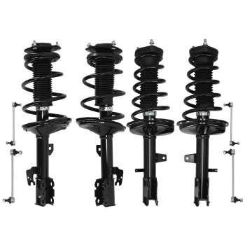 Set 8 Front Rear Struts w/ Sway Bar Link Kit For AWD compatible for Toyota Highlander 2004-2007