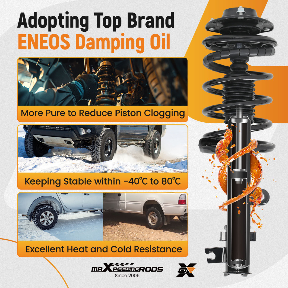 2pcs Front Struts w/Springs Suspension compatible for Hyundai Tucson compatible for Kia Sportage 05-09
