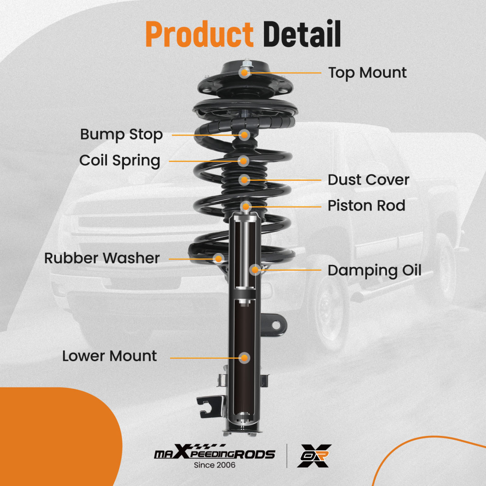 2pcs Front Struts w/Springs Suspension compatible for Hyundai Tucson compatible for Kia Sportage 05-09