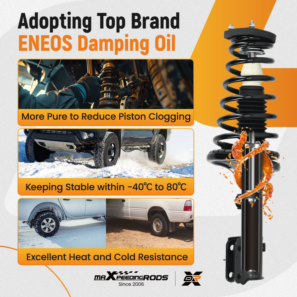 Quick Complete Rear Struts Assembly compatible for Hyundai Tucson 05-09 compatible for Kia Sportage 05-10