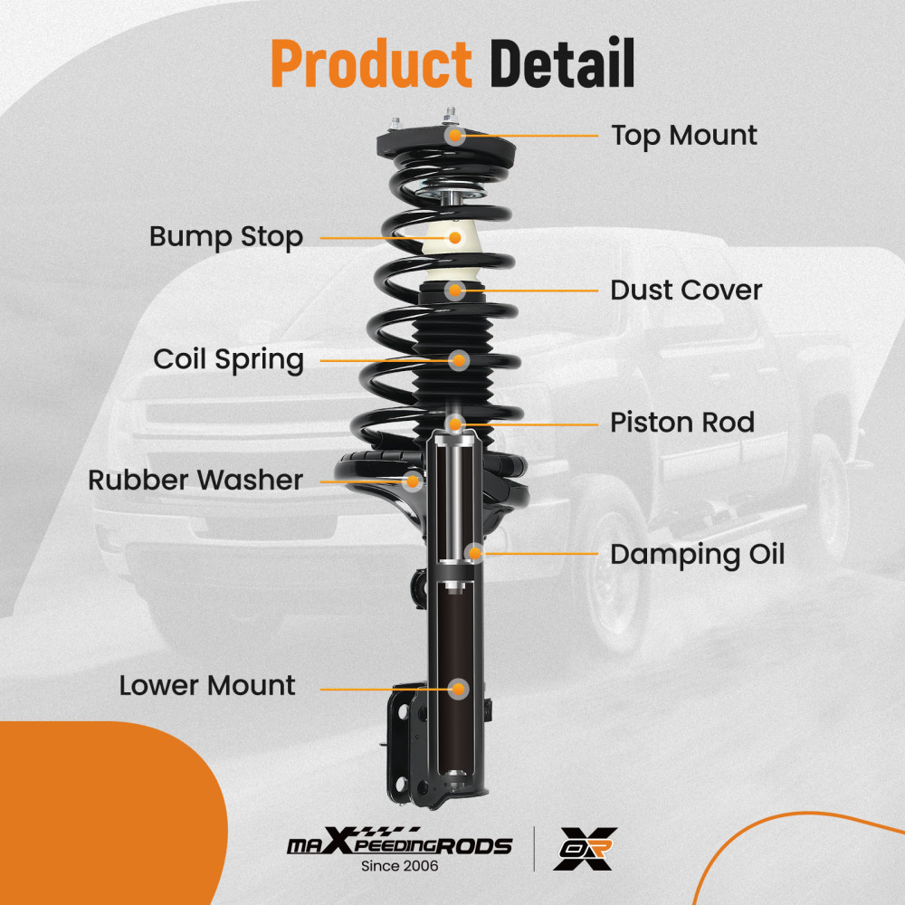 Quick Complete Rear Struts Assembly compatible for Hyundai Tucson 05-09 compatible for Kia Sportage 05-10