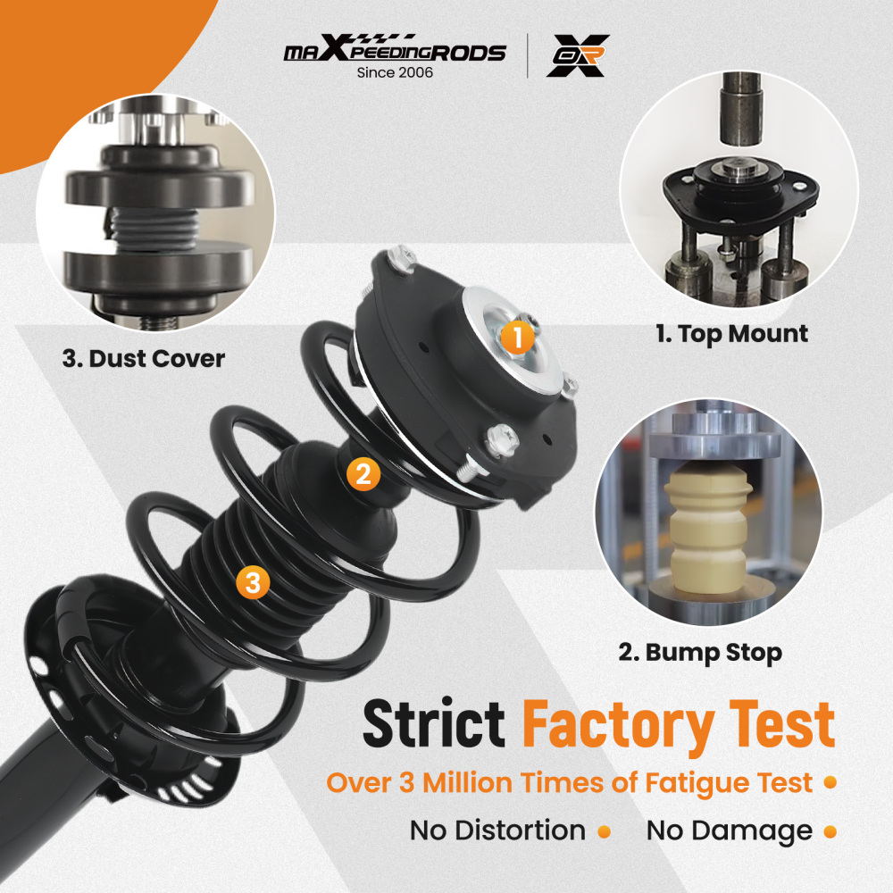 4x Front + Rear Struts w/Coil Spring compatible for VW Rabbit 2006-2009 Passat 2006-2010