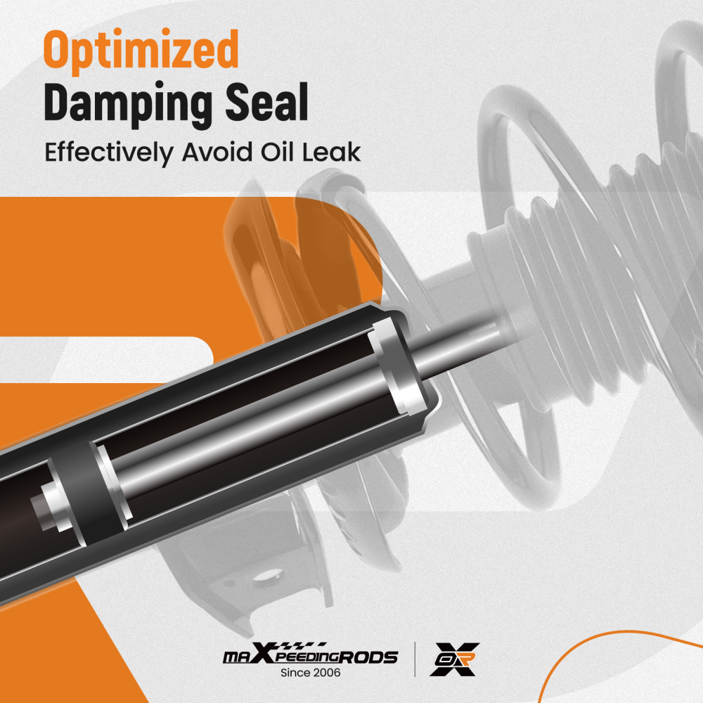 4x Front + Rear Struts w/Coil Spring compatible for VW Rabbit 2006-2009 Passat 2006-2010