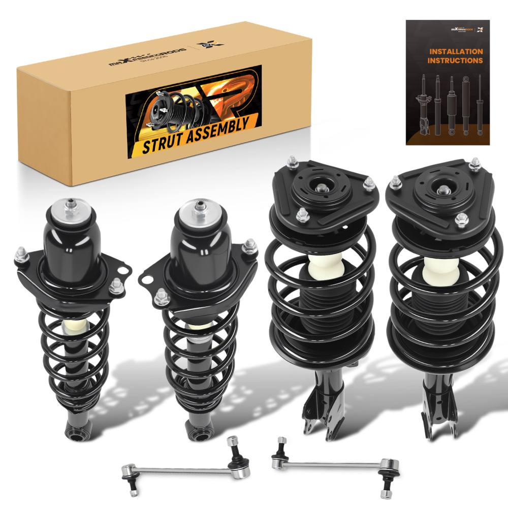 6PC Front Rear Strut w/ Coil Springs Sway Bars Links For 2004-2009 compatible for Toyota Prius