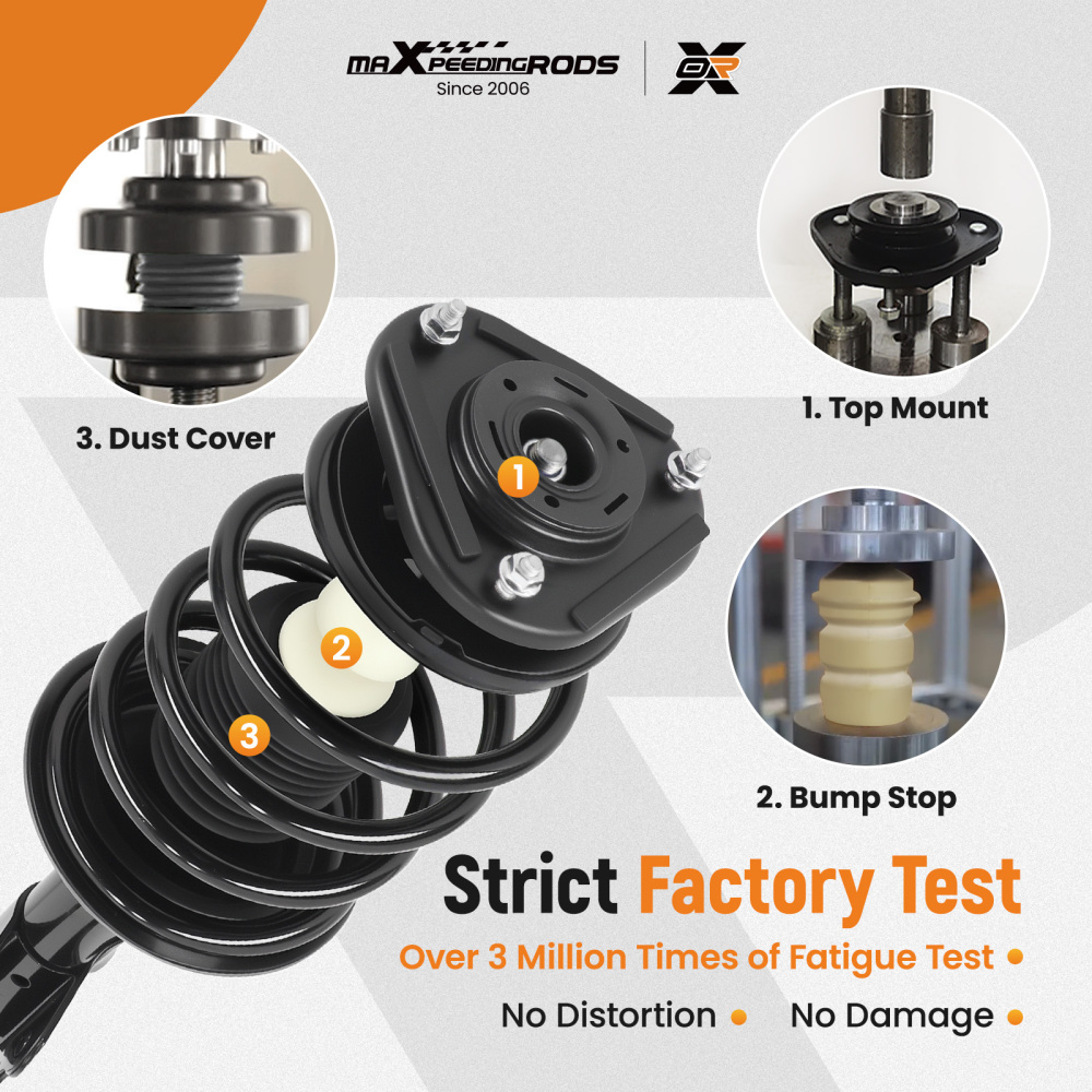 6PC Front Rear Strut w/ Coil Springs Sway Bars Links For 2004-2009 compatible for Toyota Prius