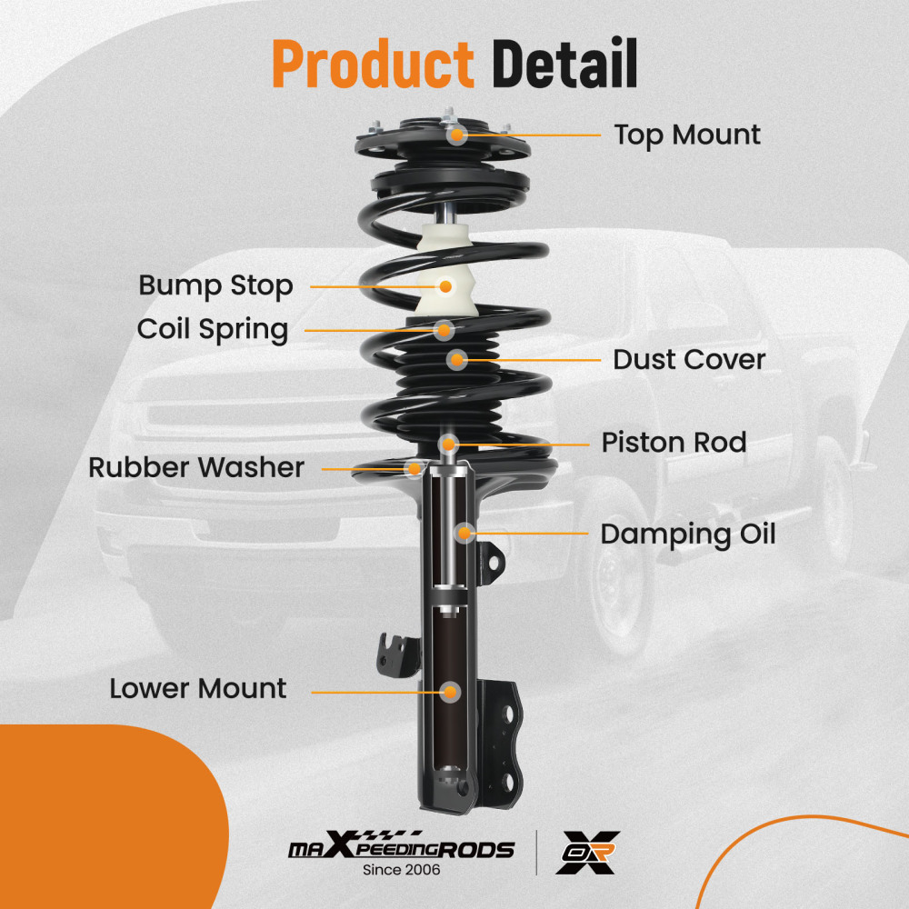 6PC Front Rear Strut w/ Coil Springs Sway Bars Links For 2004-2009 compatible for Toyota Prius