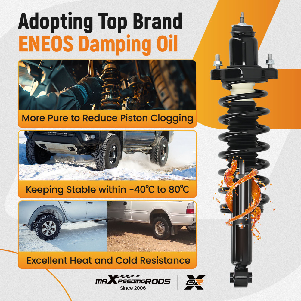 Quick Struts Shock Coil Spring Assembly compatible for Jeep Compass Patriot (MK) 2007-2016