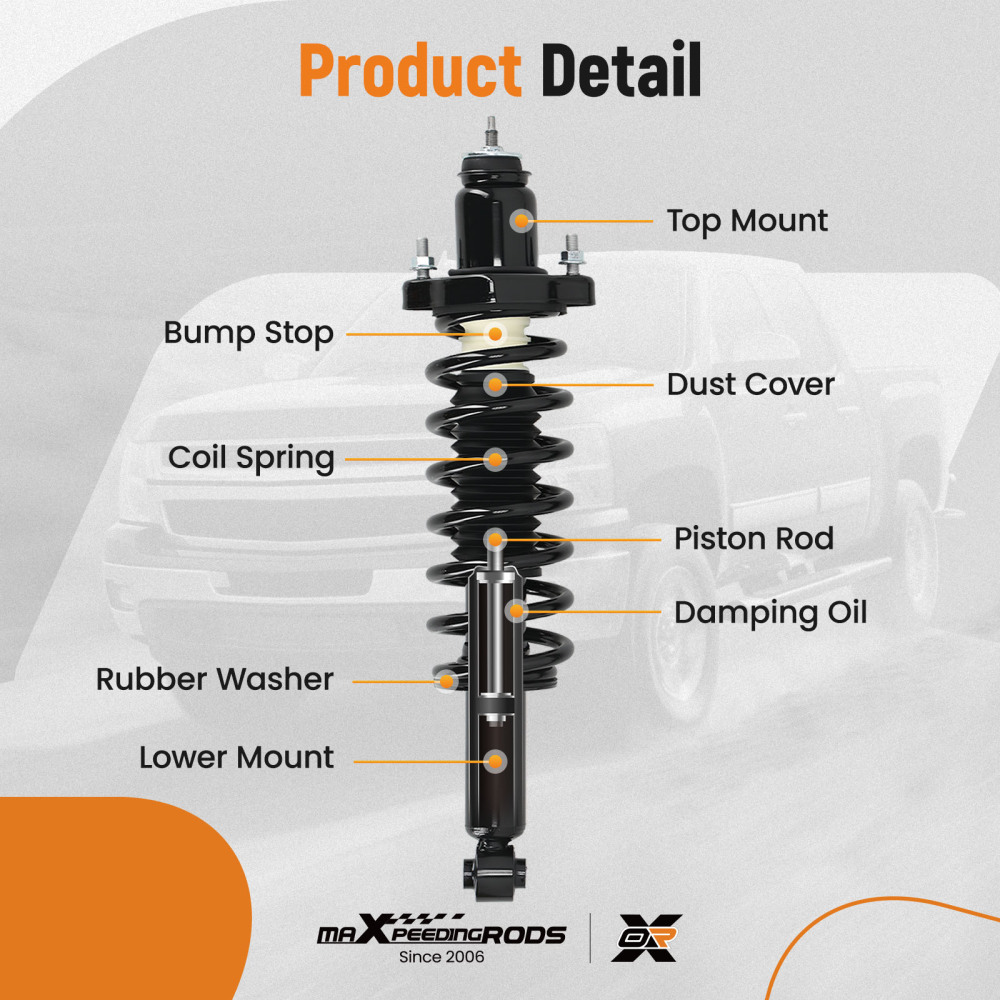 Quick Struts Shock Coil Spring Assembly compatible for Jeep Compass Patriot (MK) 2007-2016