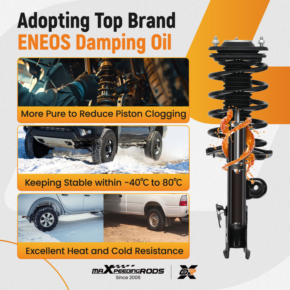 Front Strut W/ Coil Spring Mount Rear Shock Absorbers For 2010-2015 compatible for Toyota Prius