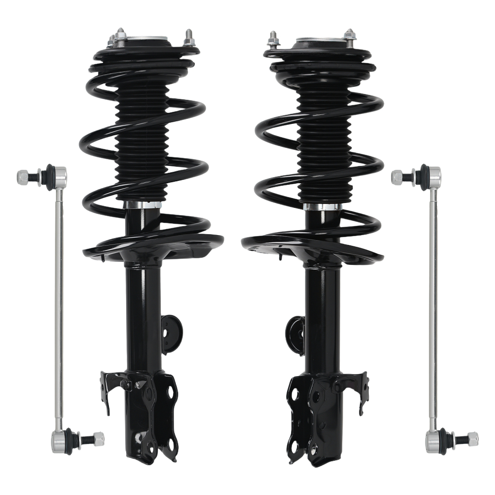 Front Struts w/ Coil Spring + Sway Bar Links for 2006-2012 compatible for Toyota RAV4 2.4L 2.5L