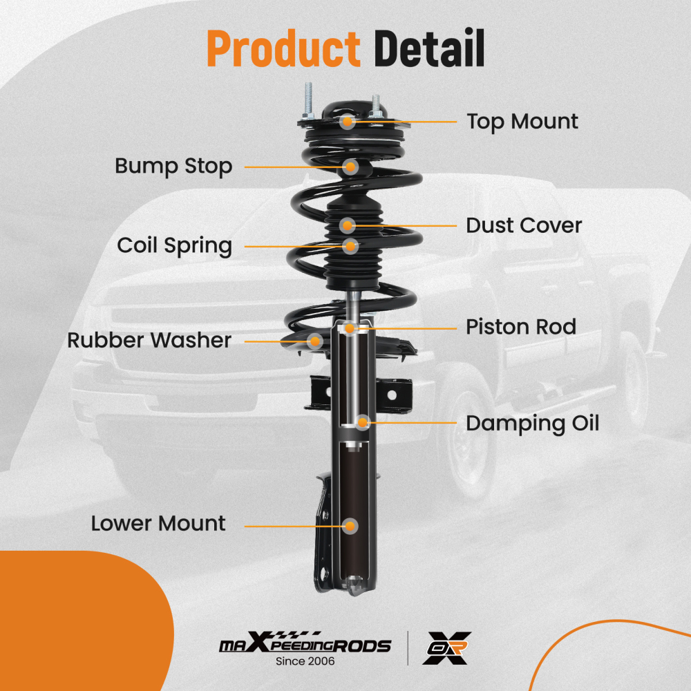 4pcs Front Rear Struts Shocks Suspension Kit compatible for Chevrolet Traverse 2009-2012