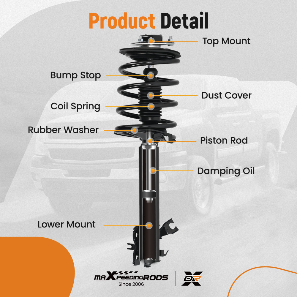 4X Suspension Rear Front Struts Assembly compatible for Nissan Altima 2002-2006 344395