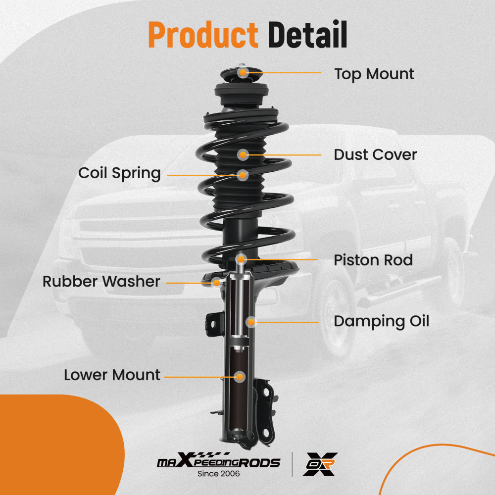 Front Struts w/ Coil Spring Assembly compatible for Chevrolet Aveo Aveo5 Wave G3 2004-2011