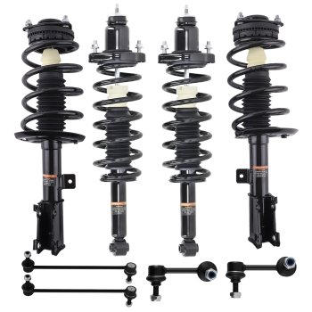 8pcs Front Rear Complete Struts w/ Sway Bar Links compatible for Chrysler Sebring 2007-2010