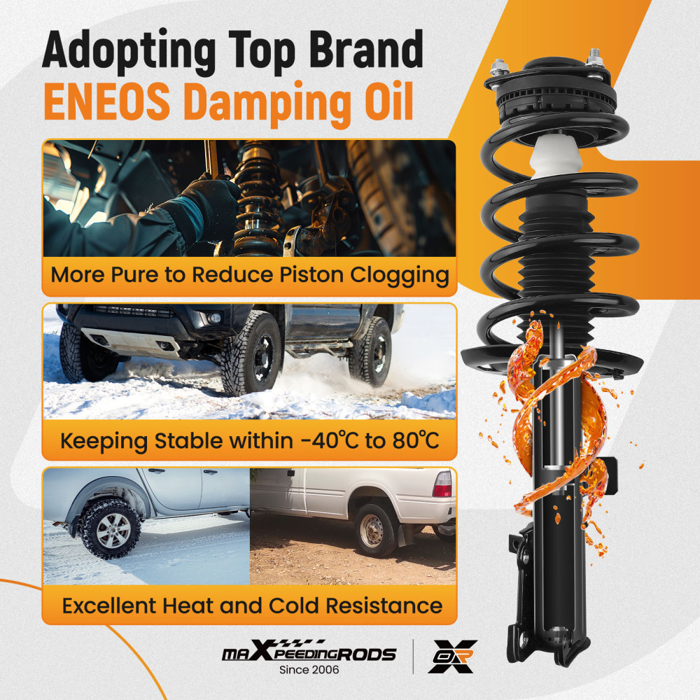 8pcs Front Rear Complete Struts w/ Sway Bar Links compatible for Chrysler Sebring 2007-2010