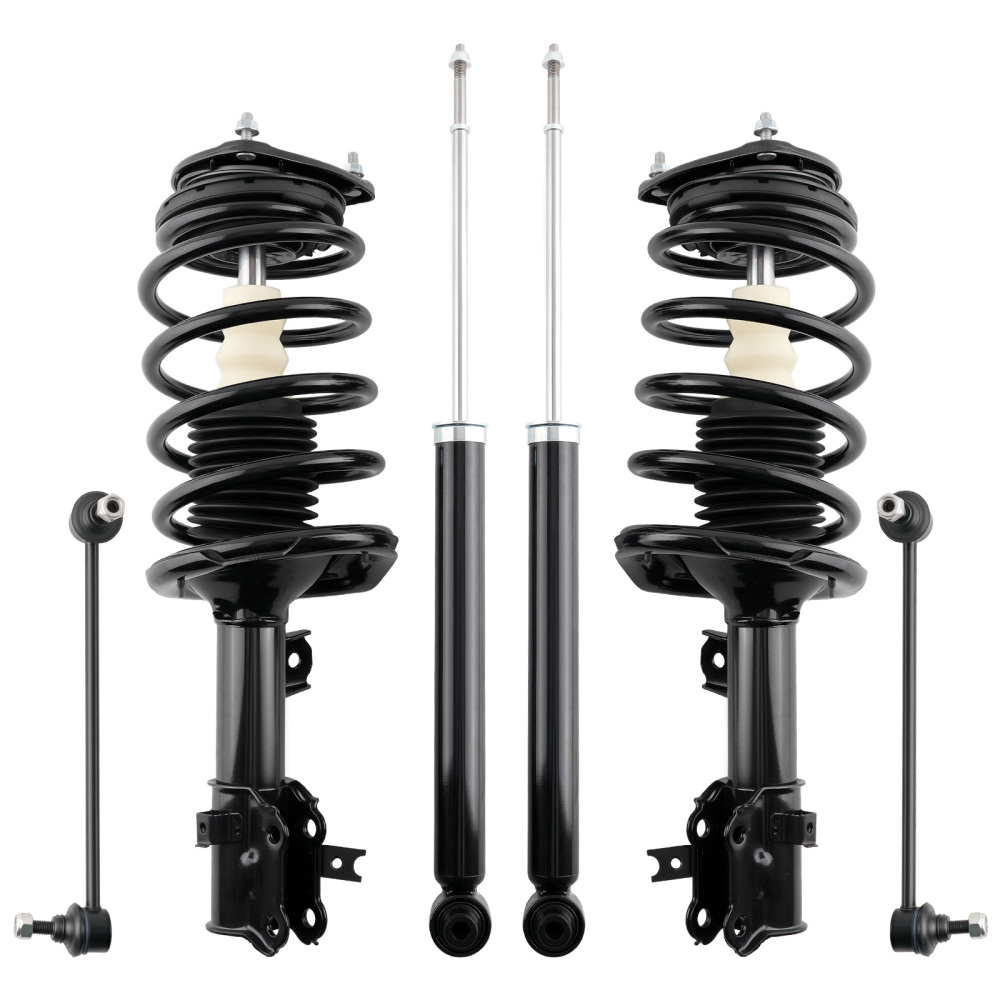 Front Rear Struts w/Sway Bar Links compatible for Kia Rio compatible for Hyundai Accent 2006-2011