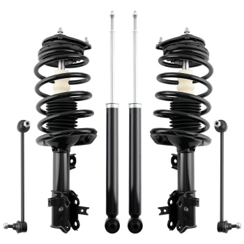 Front Rear Struts w/Sway Bar Links compatible for Kia Rio compatible for Hyundai Accent 2006-2011