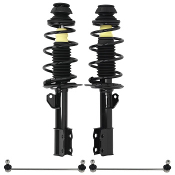 4PCs Front Struts + Sway Bar for 2006 2007 2008 2009 2010 2011 compatible for Toyota Yaris