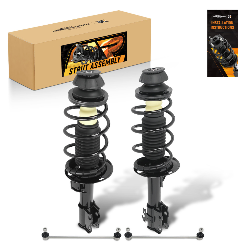 4PCs Front Struts + Sway Bar for 2006 2007 2008 2009 2010 2011 compatible for Toyota Yaris
