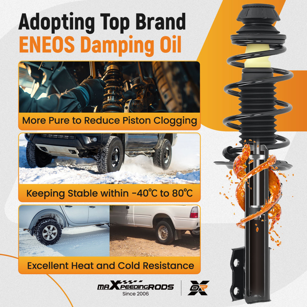 4PCs Front Struts + Sway Bar for 2006 2007 2008 2009 2010 2011 compatible for Toyota Yaris