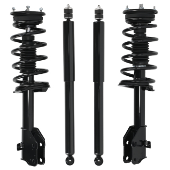 4pcs Front + Rear Struts w/Coil Spring compatible for Lincoln Mkx 2007-2010 3.5L compatible for FWD