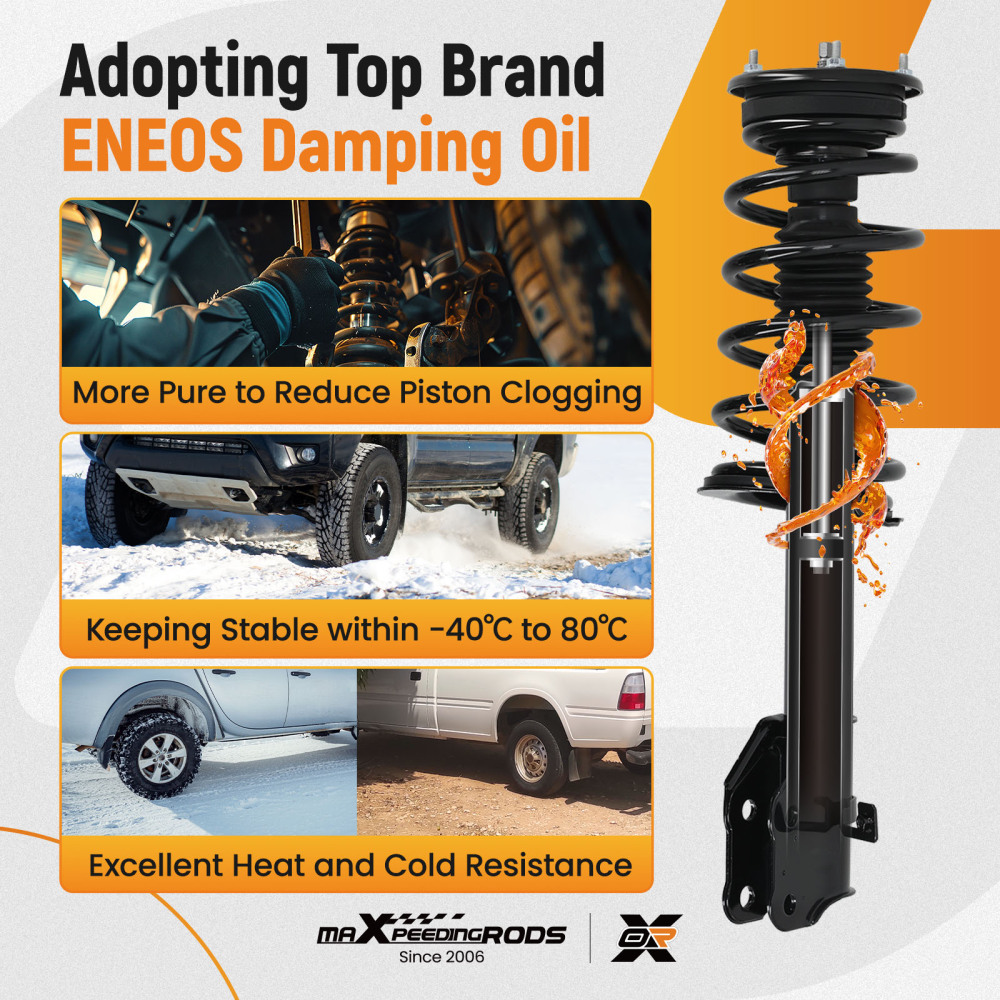 4pcs Front + Rear Struts w/Coil Spring compatible for Lincoln Mkx 2007-2010 3.5L compatible for FWD