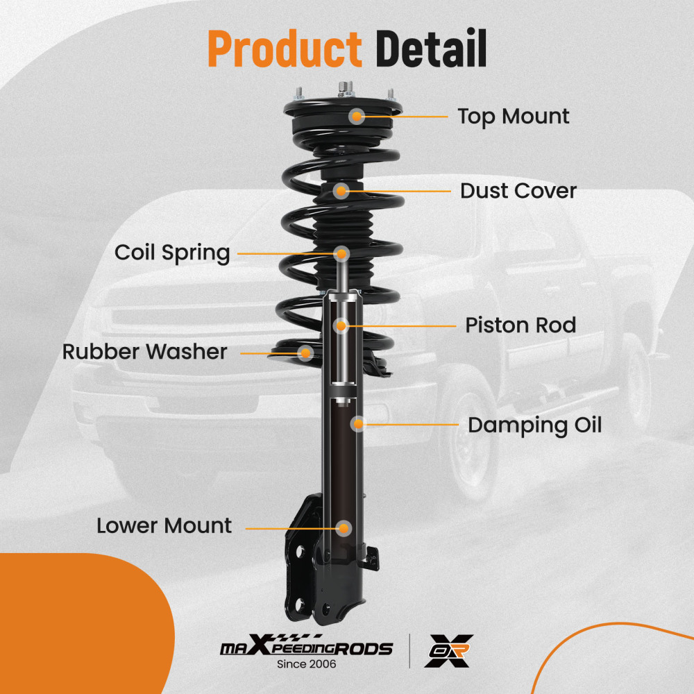 4pcs Front + Rear Struts w/Coil Spring compatible for Lincoln Mkx 2007-2010 3.5L compatible for FWD