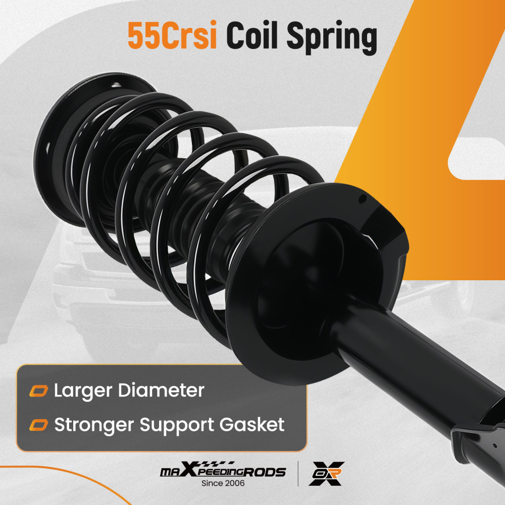 4pcs Front + Rear Struts w/Coil Spring compatible for Lincoln Mkx 2007-2010 3.5L compatible for FWD