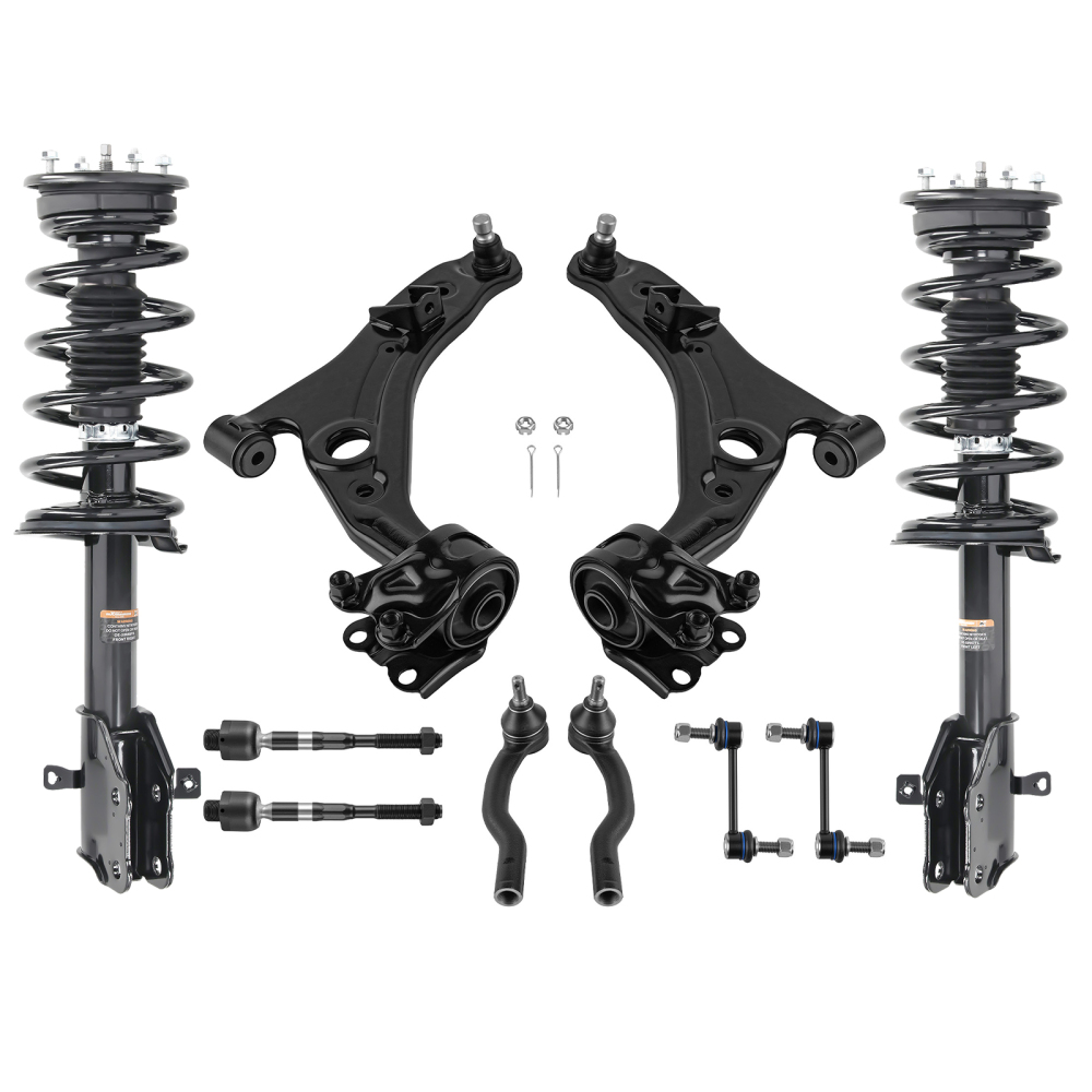Front Struts w/ Coil Spring + Lower Control Arms Kit compatible for Ford Edge 07-10 compatible for FWD