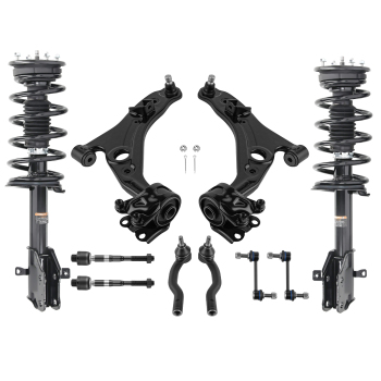 Front Struts w/ Coil Spring + Lower Control Arms Kit compatible for Ford Edge 07-10 compatible for FWD