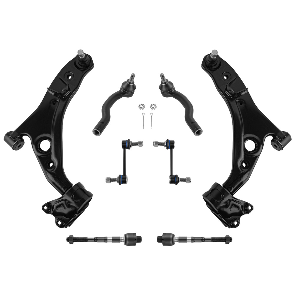 Front Struts w/ Coil Spring + Lower Control Arms Kit compatible for Ford Edge 07-10 compatible for FWD