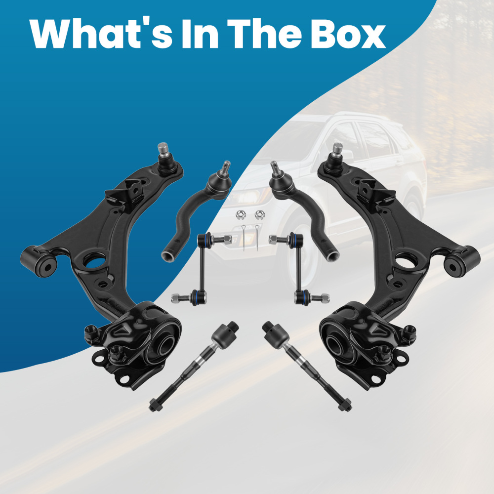 Front Struts w/ Coil Spring + Lower Control Arms Kit compatible for Ford Edge 07-10 compatible for FWD