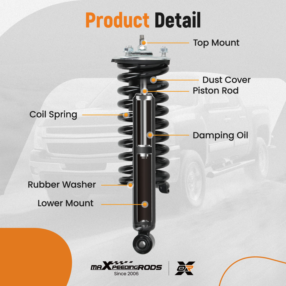 2pcs Front Left + Right Strut Spring compatible for Nissan Frontier RWD 2005-2021