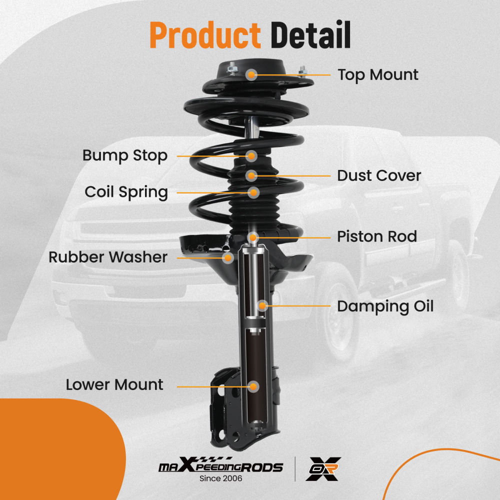 Front Struts w/Springs Suspension compatible for Subaru Legacy 2005-2009 172498 172499