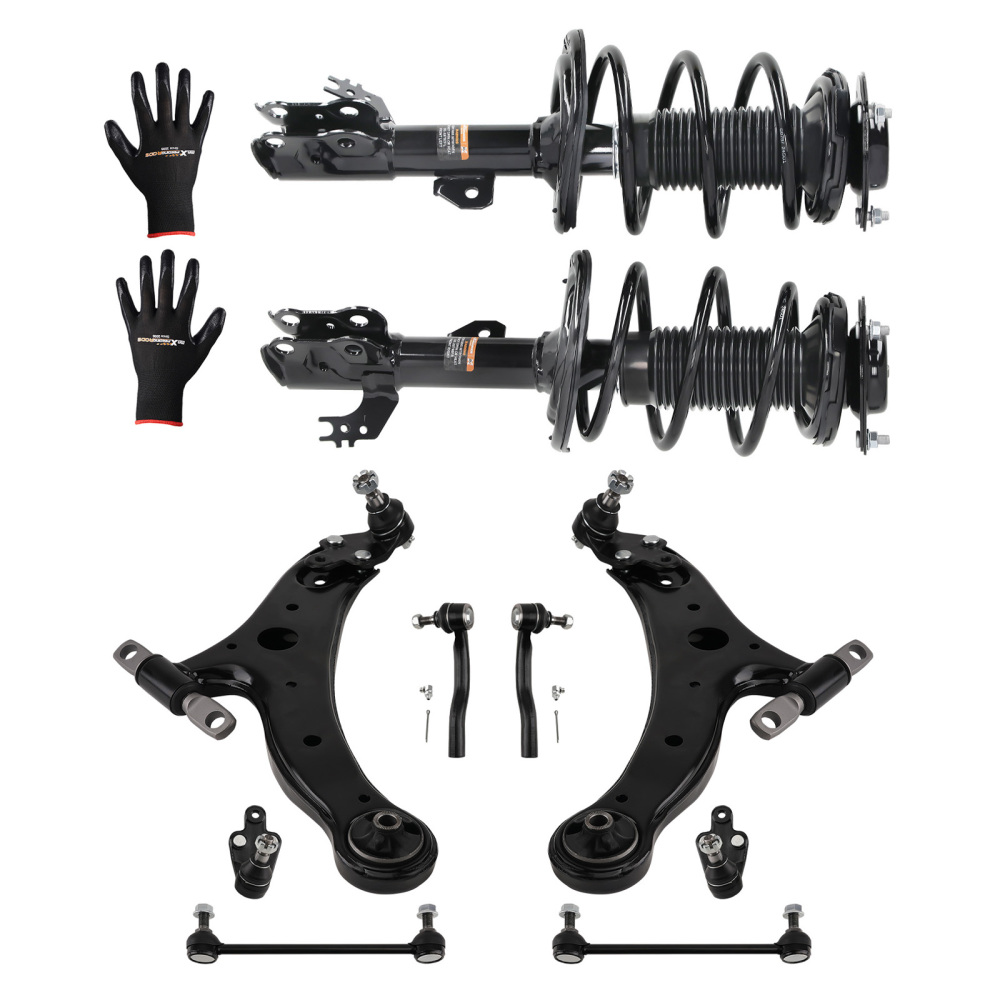 10X Front Struts Lower Control Arm Outer Tie Rod For 2012-2017 compatible for Toyota Camry 2.5L