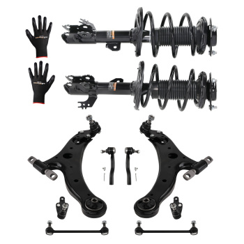 10X Front Struts Lower Control Arm Outer Tie Rod For 2012-2017 compatible for Toyota Camry 2.5L