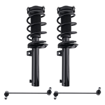 Pair Front Struts w/Coil Springs Sway Bar compatible for VW Tiguan 2009-2017 Excludes 1.4L
