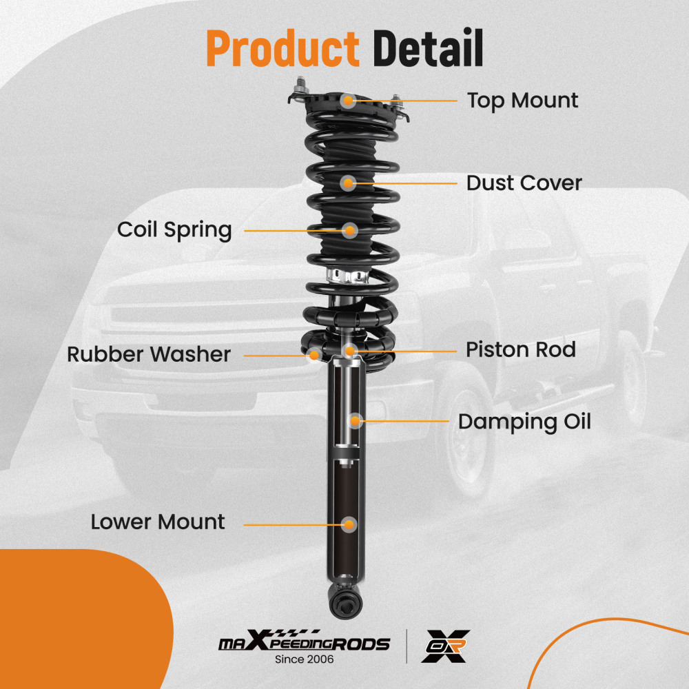 Pair Rear Complete StrutsCoil Springs Assembly For 2000-2004 compatible for Subaru Outback