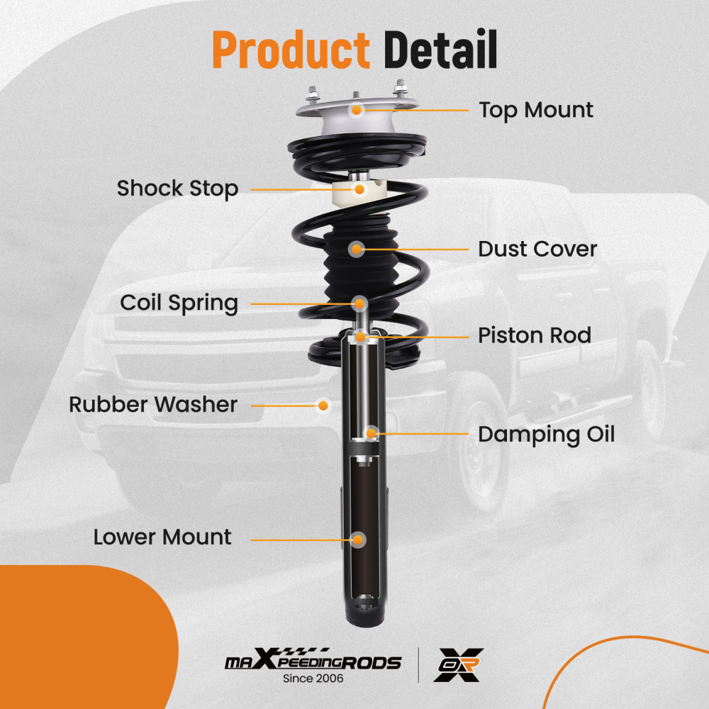 2x Jambe de Suspension Amortisseur Avant compatible pour BMW 5 E60 E61 535D,540i,545i