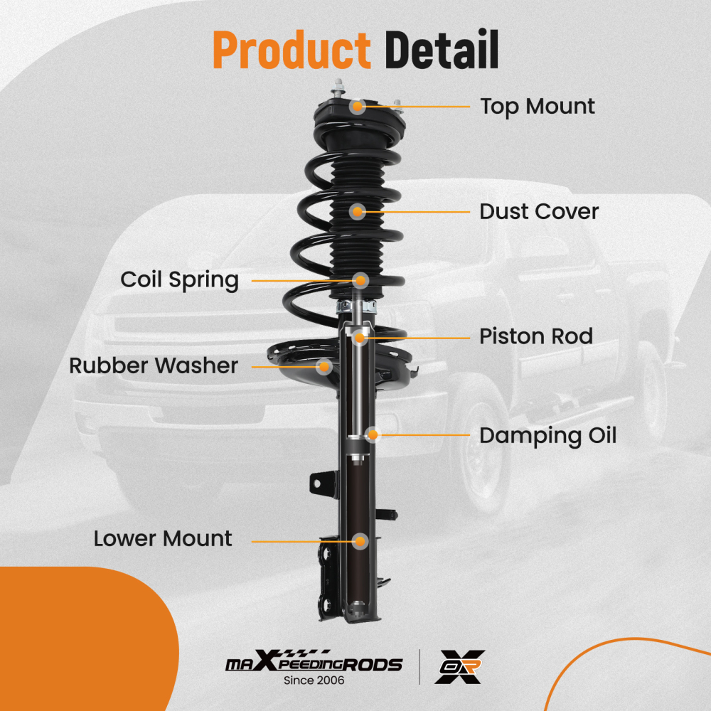 Front Rear Shock Struts w/ Spring Assy For 2008 2009-2013 compatible for Toyota Highlander AWD