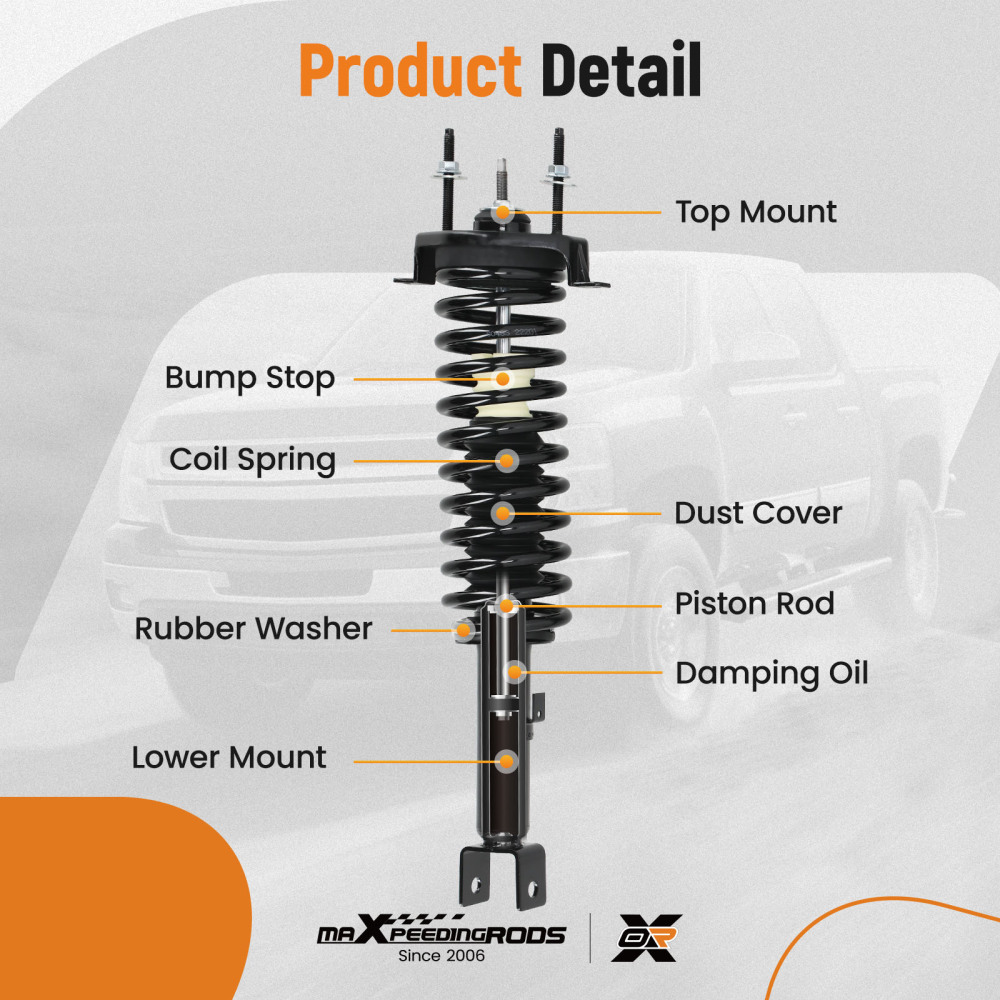 4pcs Suspension Rear Front Struts Assembly compatible for Chrysler Sebring 2001-2006