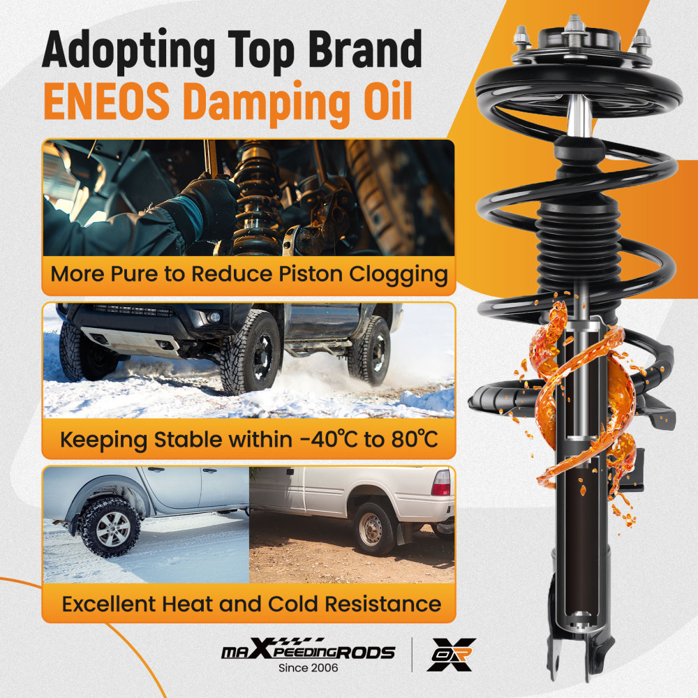 maXpeedingrods 2Pcs Front Struts Shock Absorbers for Mitsubishi Lancer 2008-2011