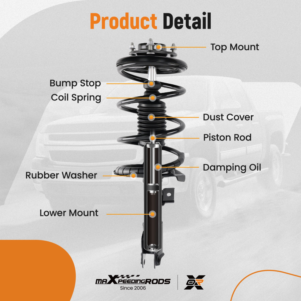 maXpeedingrods 2Pcs Front Struts Shock Absorbers for Mitsubishi Lancer 2008-2011