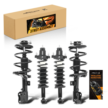 4pcs Front + Rear Struts w/Coil Spring Assembly compatible for Mitsubishi Lancer 08-10 GTS
